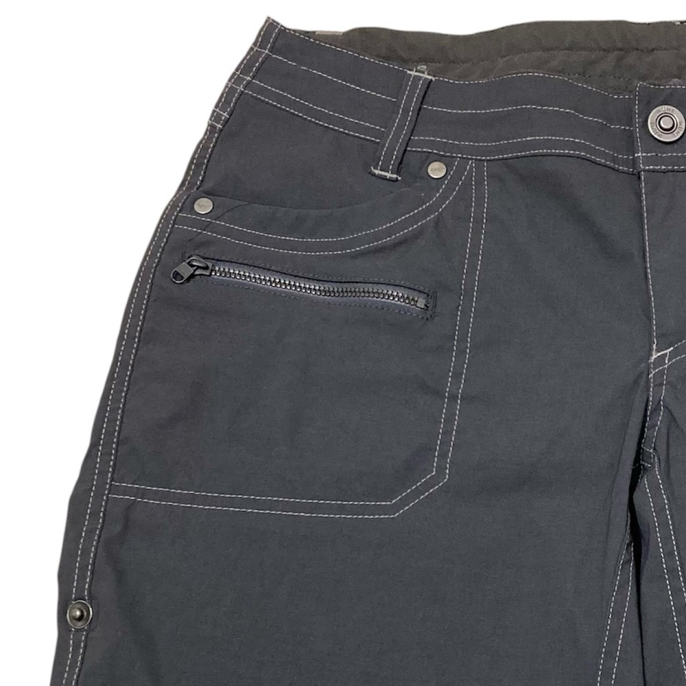 Kuhl Kliffside Air Roll Up Shorts Outdoor Hiking Gray Low Rise Women 10 Gorpcore - Picture 3 of 9